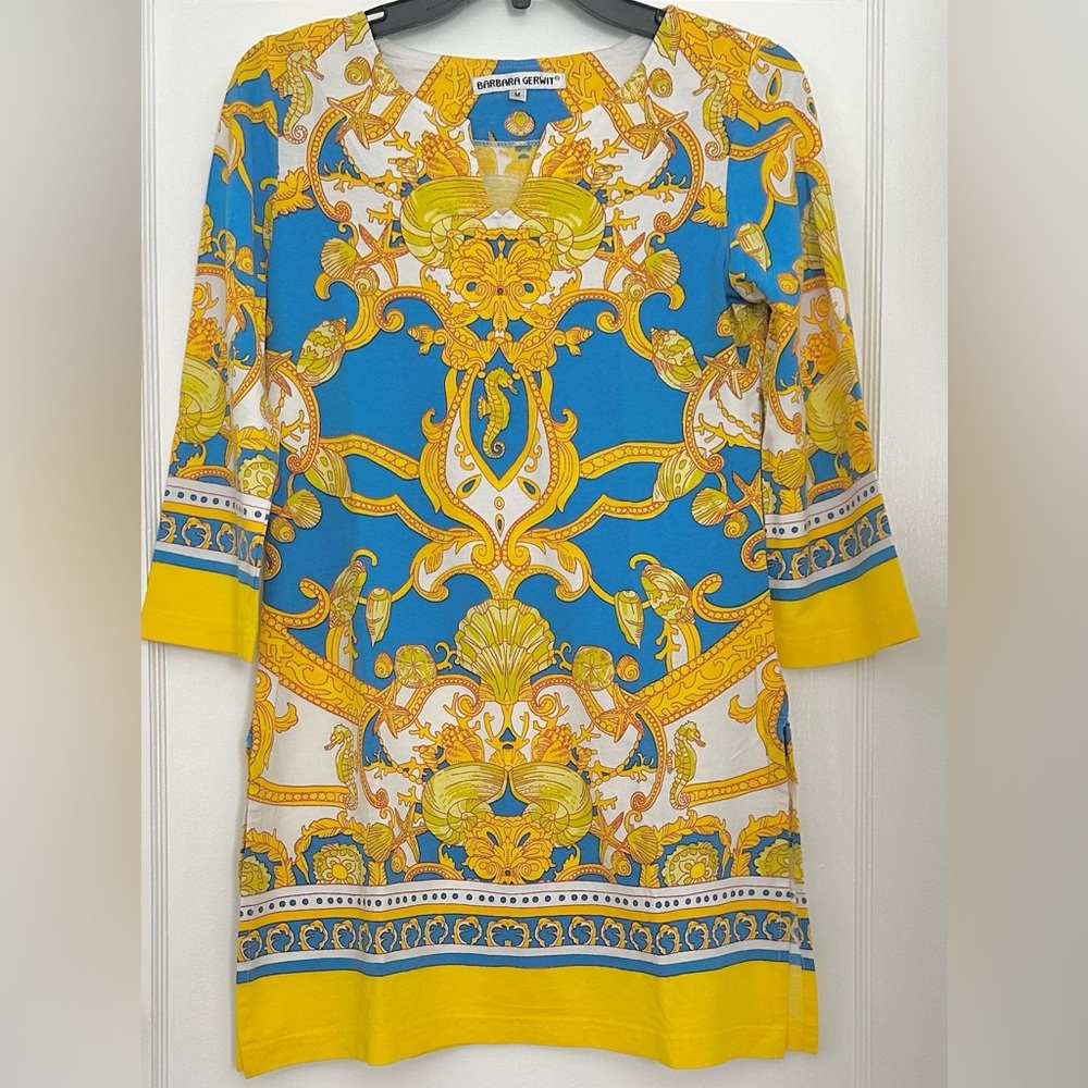 Barbara Gerwit Vibrant Blue and Yellow Dress